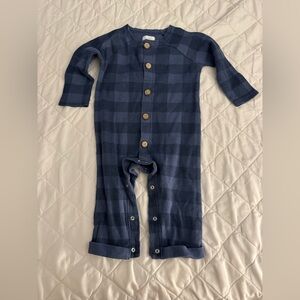 Mud Pie Navy Plaid Kids Footie